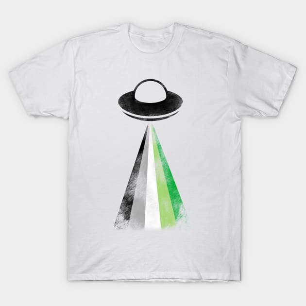 Gaylien Aromantic Pride UFO T-Shirt by cactuscrust